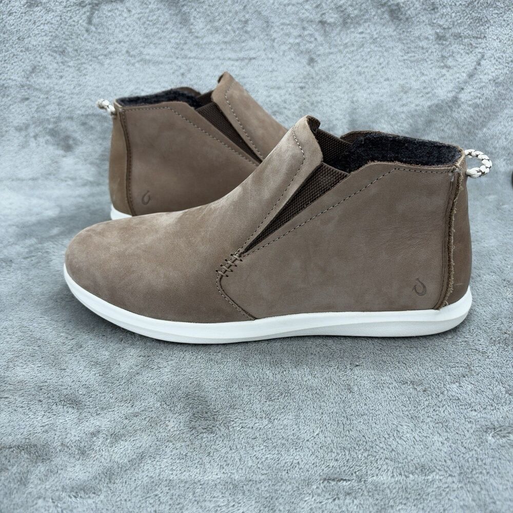 OLUKAI Women’s Brown Hawai‘iloa Manu Hope Leather Boot Size 8.5 Shoes